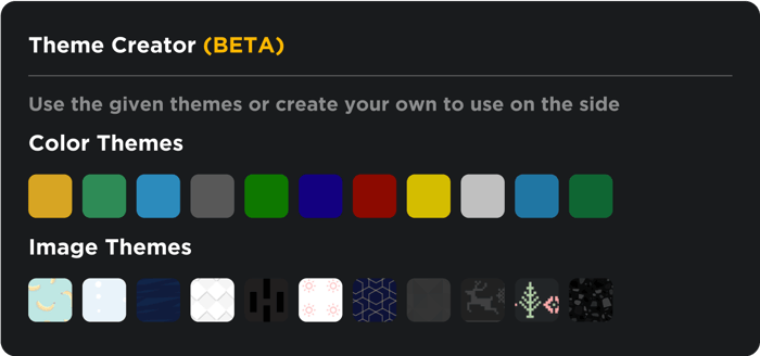 RoGold Theme Creator Feature